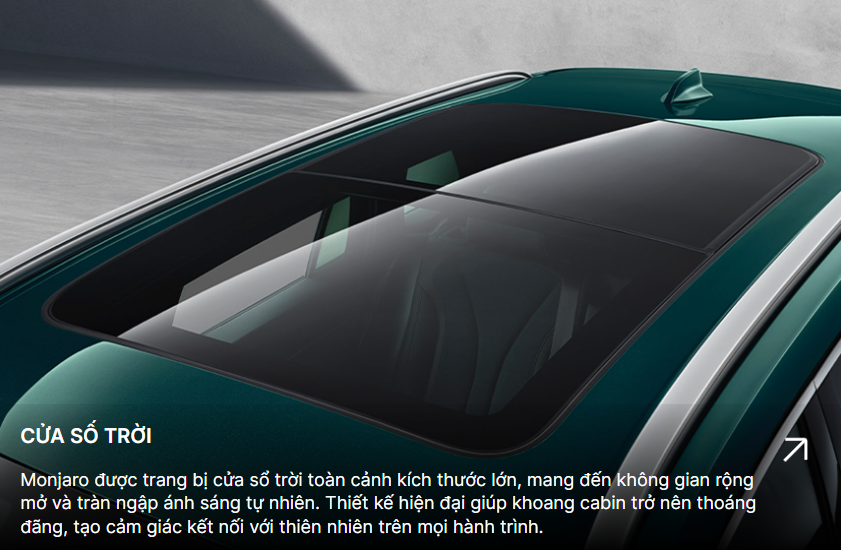 Cửa sổ trời Geely Monjaro